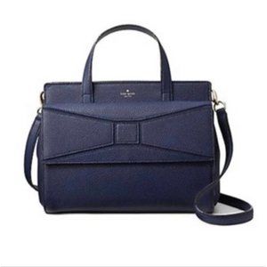Kate Spade Navy Bow-Accent Leather Satchel